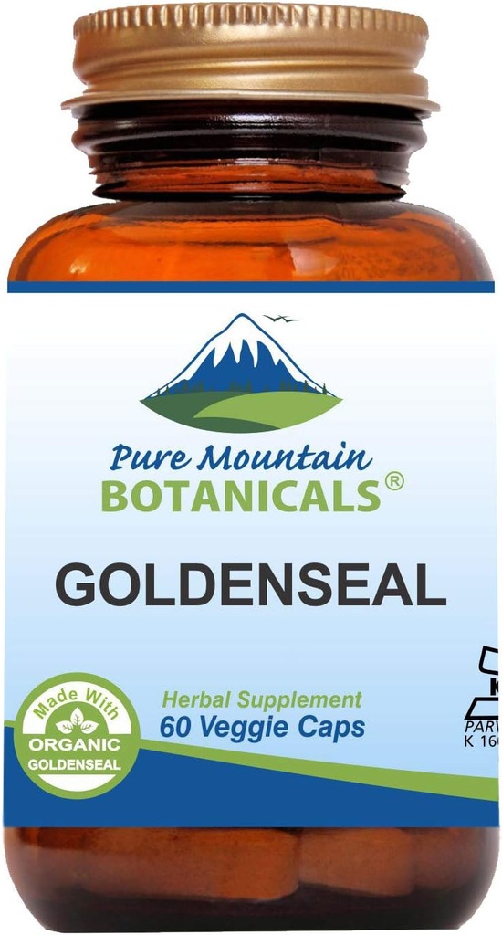 순수한 산 식물 Goldenseal 캡슐 - 250mg 유기 Goldenseal 뿌리 보충교재를 가진 Kosher Vegan 모자