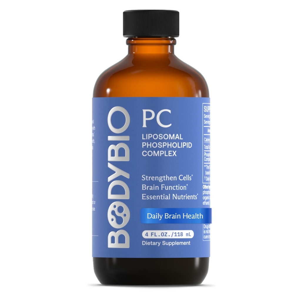 BodyBio PC - 뇌 건강을 위한 Phosphatidylcholine, 정신적 기능, 세포 수선 & 건강한 시효, Gentle Daily Detox를 위한 Phospholipid Complex 보충교재