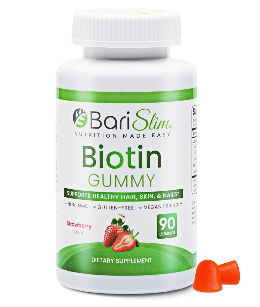 BariSlim Bariatric Vitamin Biotin Gummies - 체중 감량 수술 후 환자를 위한 특별히 공식화 된 거미 비타민 - 소화 및 훌륭한 타스팅 과일 맛으로 쉽게 | 90 Fruit Chews