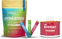 Sugar Free Hydration Powder Packets Variety - 15 스틱 팩 & ACV가있는 PreWorkout Powder | 열, 운동, 여행, 매일 Hydration + Superfood Energy & All-Natural Nitric Oxide Booster Plus 카페인