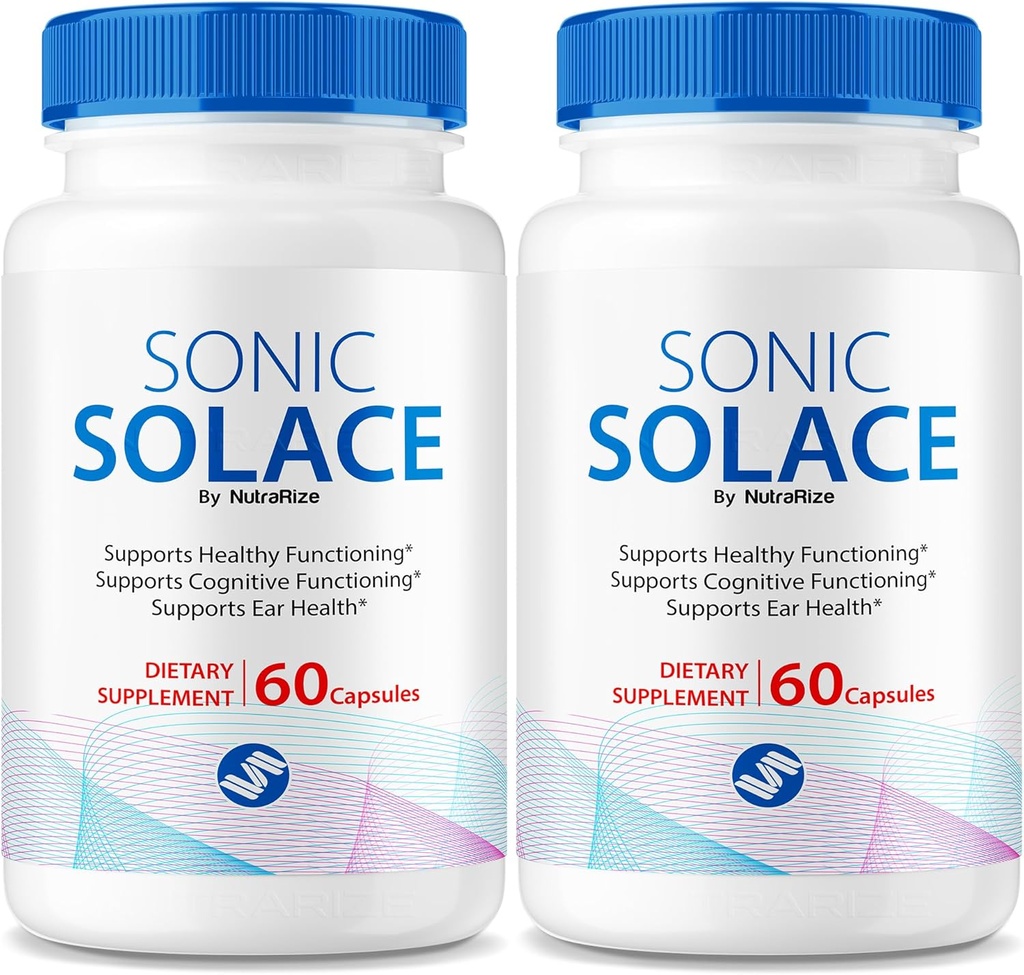 (2 팩) Sonic Solace - 건강한 Hearing을 유지하기위한 고급 공식, 귀 건강을위한 공식 Sonic Solace, 전체 웰빙을위한 모든 자연 지원, SonicSolace 검토 (120 캡슐)
