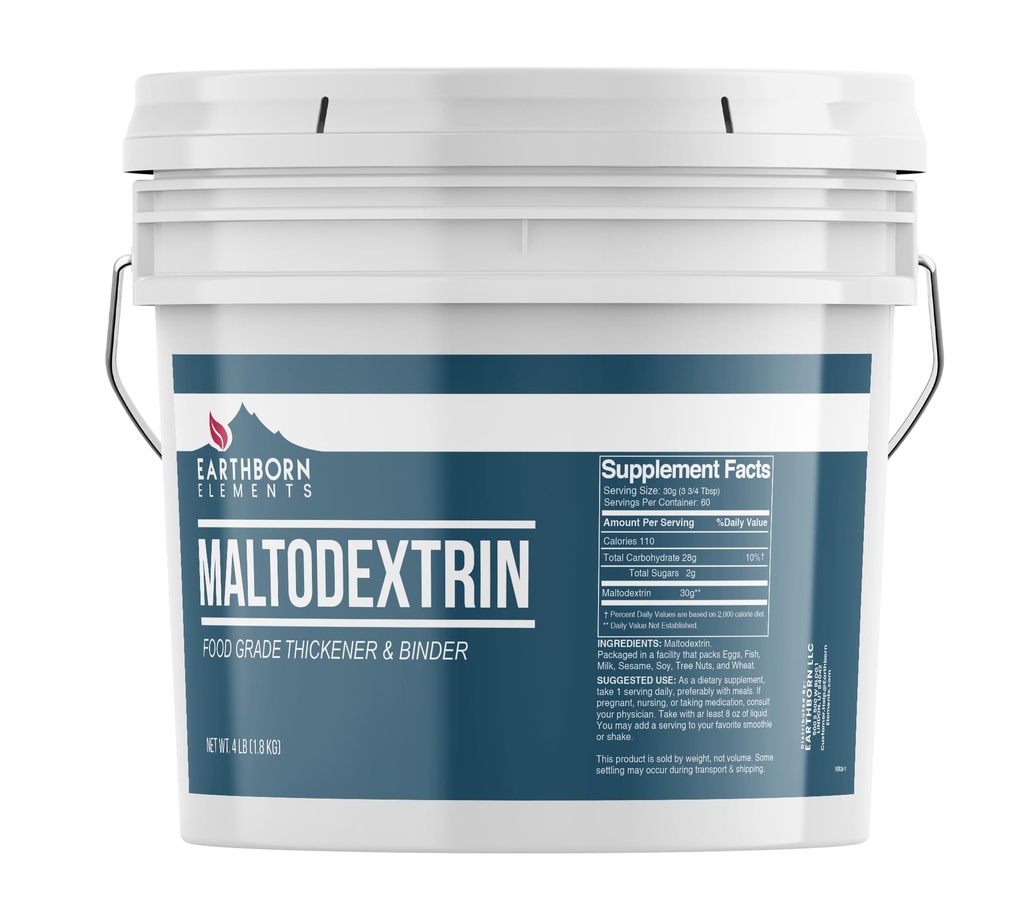 Earthborn 성분 Maltodextrin (1개 갤런) 수용성, 운동 조각을 위한 복잡한 탄수화물, 인공적인 색깔 또는 풍미 없음