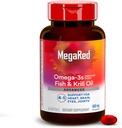 MegaRed Omega 3 물고기 기름 보충교재 + 크릴 기름 500mg의 진보된 4in1 EPA & DHA Omega 3 지방산 Softgels (140cnt 병), Phospholipids의 지원 뇌 눈 합동 & 심장 건강