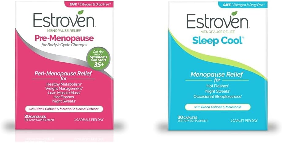 Pre-Menopause 30 Ct 및 Sleep Cool 30 Ct와 Estroven Menopause 구호 번들