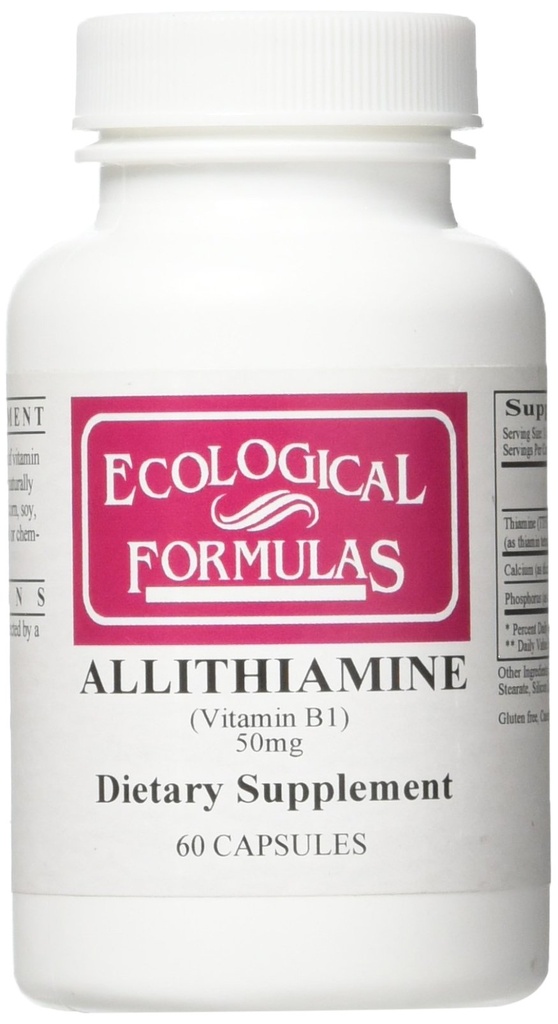 생태 공식 Allithiamine 비타민 B1 50 Mg, 백색, 60 조사