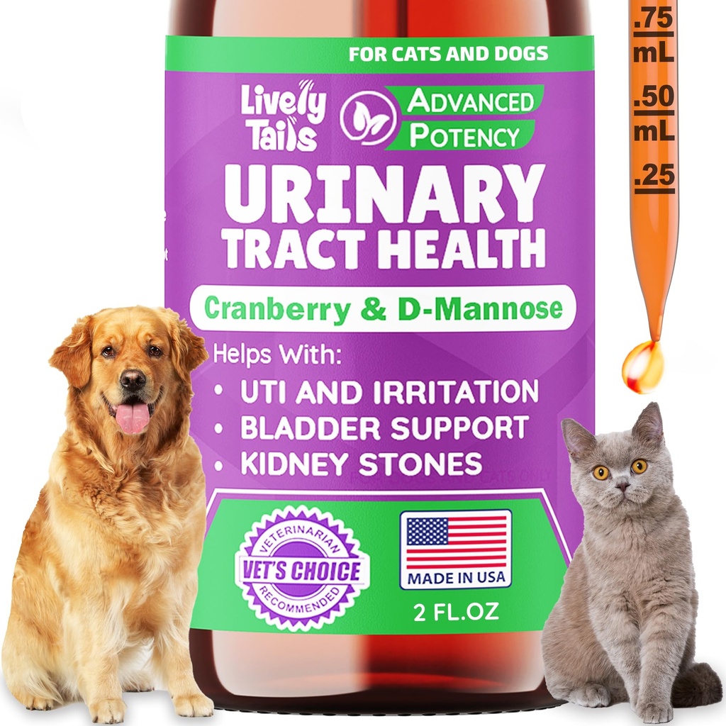 Cranberry & D-Mannose, Bladder, Kidney, Incontinence Support, Dogs, Best Cat Urinary Tract Infection Treatment, Easy-to-Use Drops, 2 oz에 대한 자연적인 개 및 고양이 UTI 치료