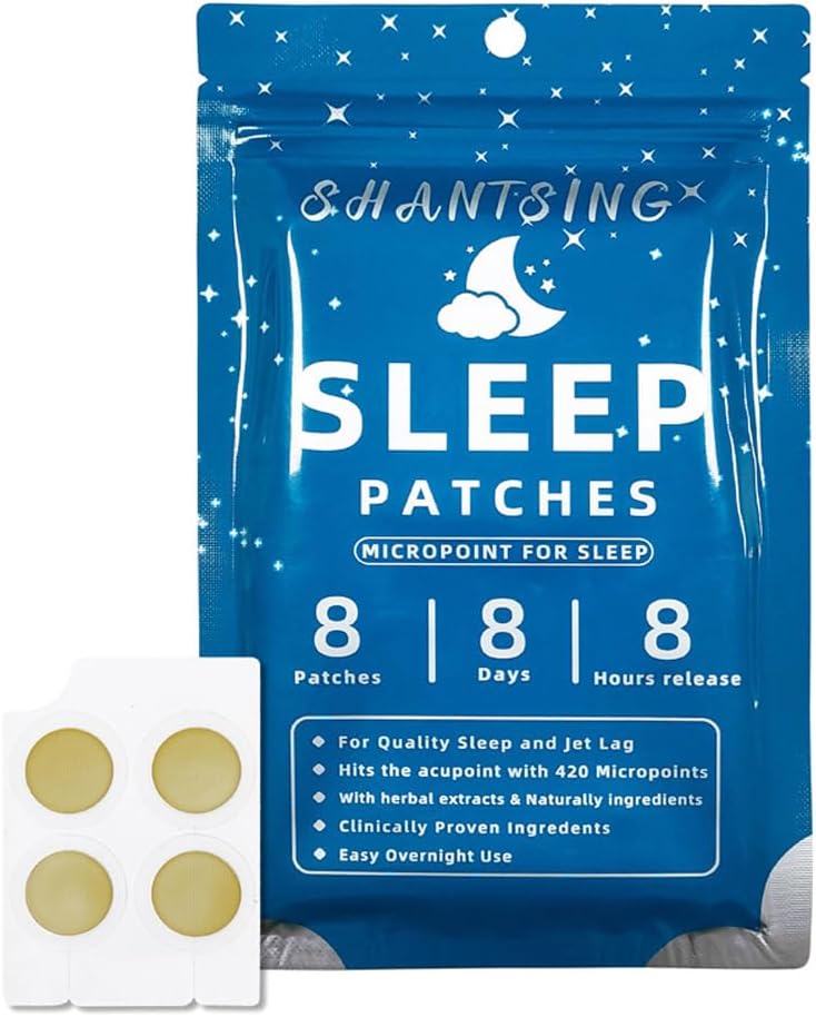 성인을위한 수면 패치, Jat Lag Sleep Aid 지원 패치 420 Hyaluronic Acid Micropoints, Yintang, Anmian Acupoint에 적용, 지속적으로 4 Weeks, Natural Herbal Ingredients, 8 Count
