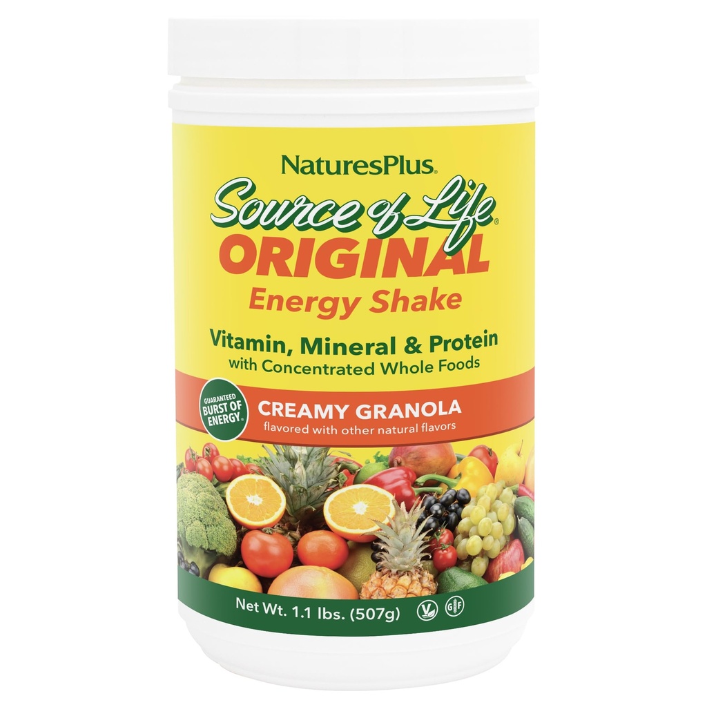 Natures Plus Source of Life Energy Shake, Creamy Granola - 1.1 파운드 - 13g Complete Protein, Vitamins & Minerals - Non-GMO, 글루텐 무료, 채식 - 13 총 서빙