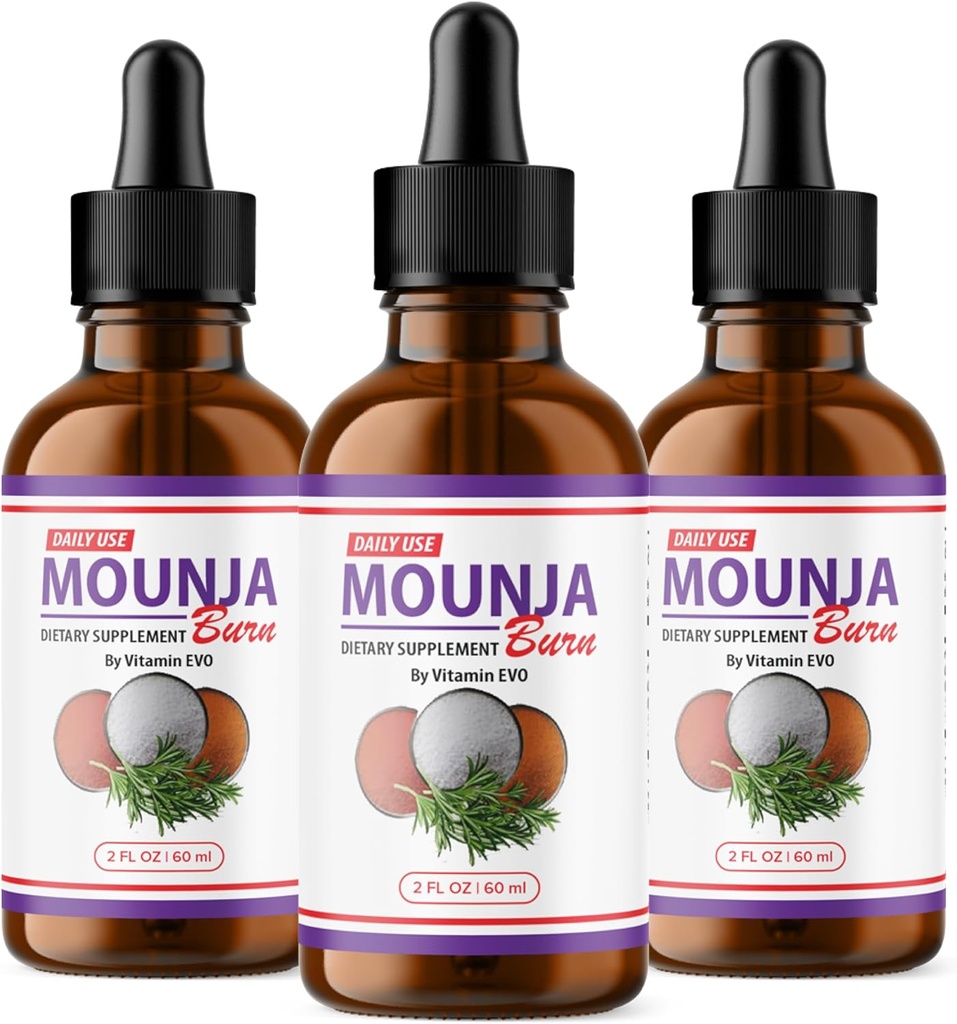 (3 팩) Mounja Burn Drops - 공식 공식 - Mounja Burn Dietary Supplement Drops, Mounja Liquid Drops 최대 강도 전반적인 웰빙 지원 공식 MoujaBurn Mounja Burn Advanced (3 병)