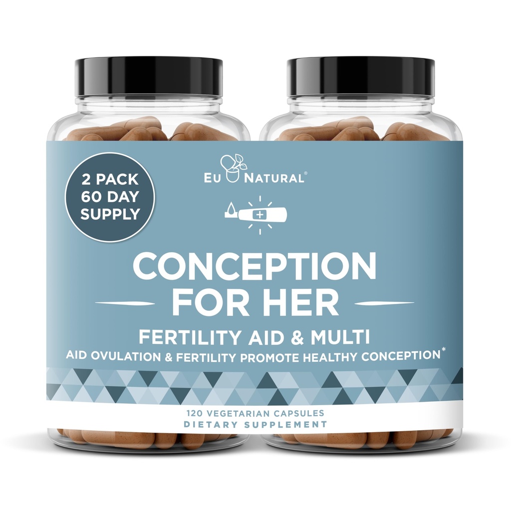 여성을위한 개념 불연성 보충제 - Aids Ovulation, Hormonal Balance, & Regular Cycles - Myo-Inositol, Folate, Folic Acid, Vitex와 Prenatal 비타민 지원 - 120 채식 소프트 캡슐
