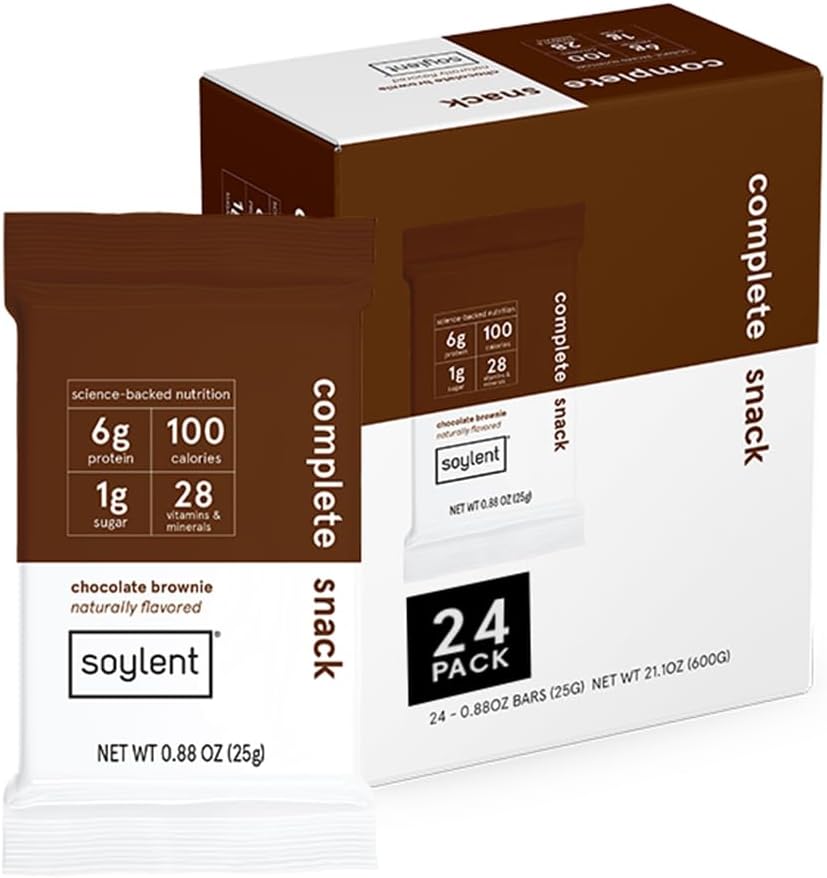 Soylent 스낵 미니 단백질 바 - 초콜릿 브라운, 1g 설탕, 단백질 바, 글루텐 무료, Vegan 에너지 6g - 24 개