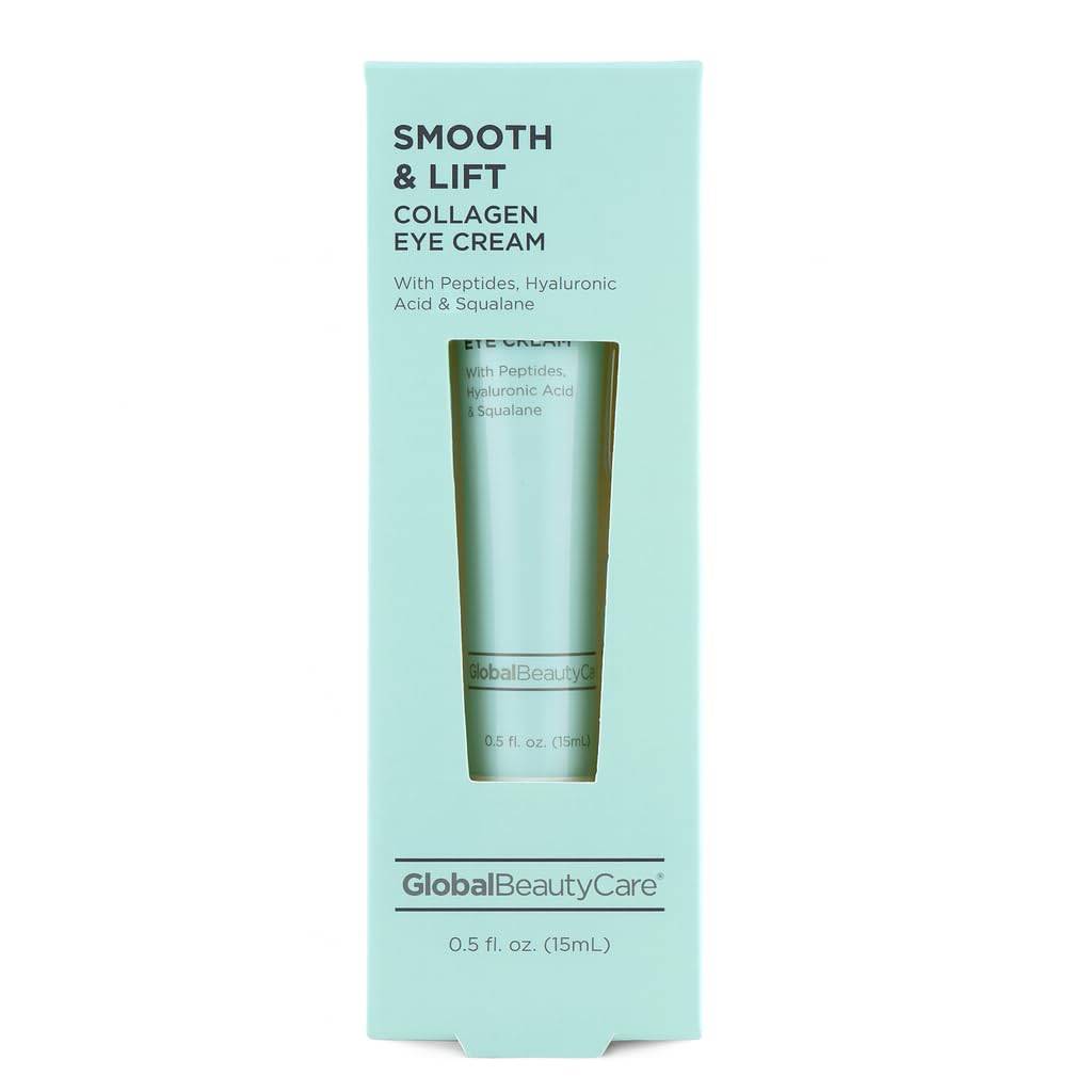 글로벌 뷰티 케어 스무시 & 리프트 콜라겐 - 아이 크림 wiith 펩티드, Hyaluronic 산 & Squalane, 1 팩 (0.5 fl oz 15ml)