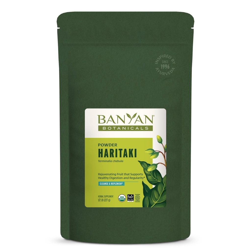 Banyan Botanicals Haritaki Powder - 인증 된 유기, 1/2 파운드 - Terminalia chebula - Detoxification & Rejuvenation * - 유기, Vegan, Non-GMO, Gluten Free, Life Fair Trade에 대한 공인 공정