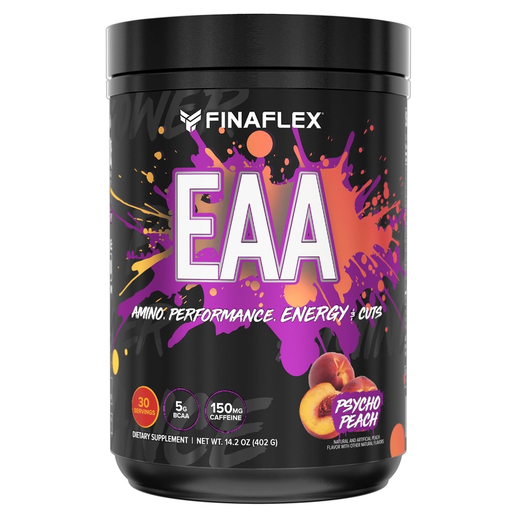 FINAFLEX EAA, Psycho Peach - 14.2 온스 - 성능, 에너지 및 컷을 촉진 - BCAA, L 글루타민, L 아르기닌, 아세틸 L 카르니틴 및 카페 - 30 서빙