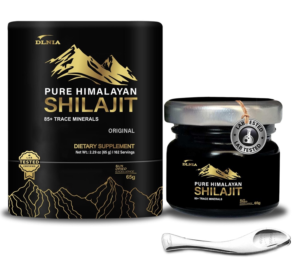 Shilajit 순수한 Himalayan 유기 Shilajit 수지 보충교재 금 + 75 % Fulvic 산, 전체 에너지 및 면역 지원, 남성 및 여성, 65g에 대한 순수 Shilajit와 85 + Trace 미네랄 등급