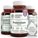 Natural Nutra Elemental Potassium Gluconate 99 mg Dietary Supplement - 에너지, 도움 Boost Nervous 시스템, 심장 건강, 미네랄 규정, 근육 기능 촉진 - 100 Vegan 정제