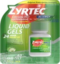 Zyrtec 24 시간 실내 & 옥외 알레르기 액체 젤, Cetirizine 염산염을 가진 항히스타민 캡슐 Allergy 안전, 40의 ct (팩 2)