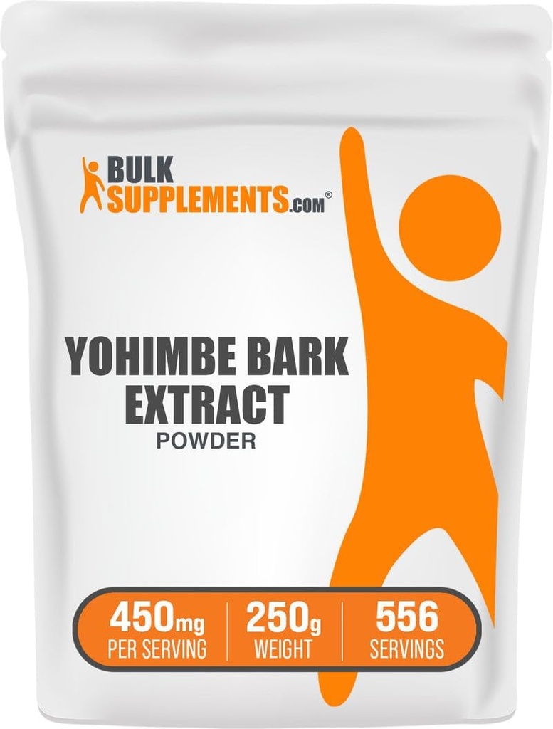 BulkSupplements.com Yohimbe 추출물 분말 - Yohimbe Bark 추출물 - 초본 보충, 글루텐, 봉사 당 450mg, 250g (8.8 oz) (1의 포장)