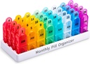 Pill 주최자 월 2 일, 30 일 Pill 주최자 AM PM, 독특한 핸들 디자인, 31 일 여행 Midicine Pill Cases Hold to Vitamin, 보충제 및 약물
