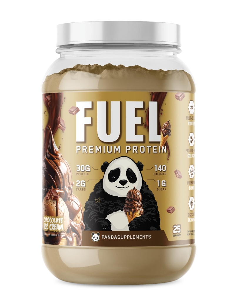 지하 바이오 연구소 팬더 연료 프리미엄 단백질 Whey,Hydrolyzed Collagen,Casein,Probiotics, 효소, Keto 친절, 시간 릴리스, 25 서빙 (2.5 파운드, 초콜릿 아이스크림)