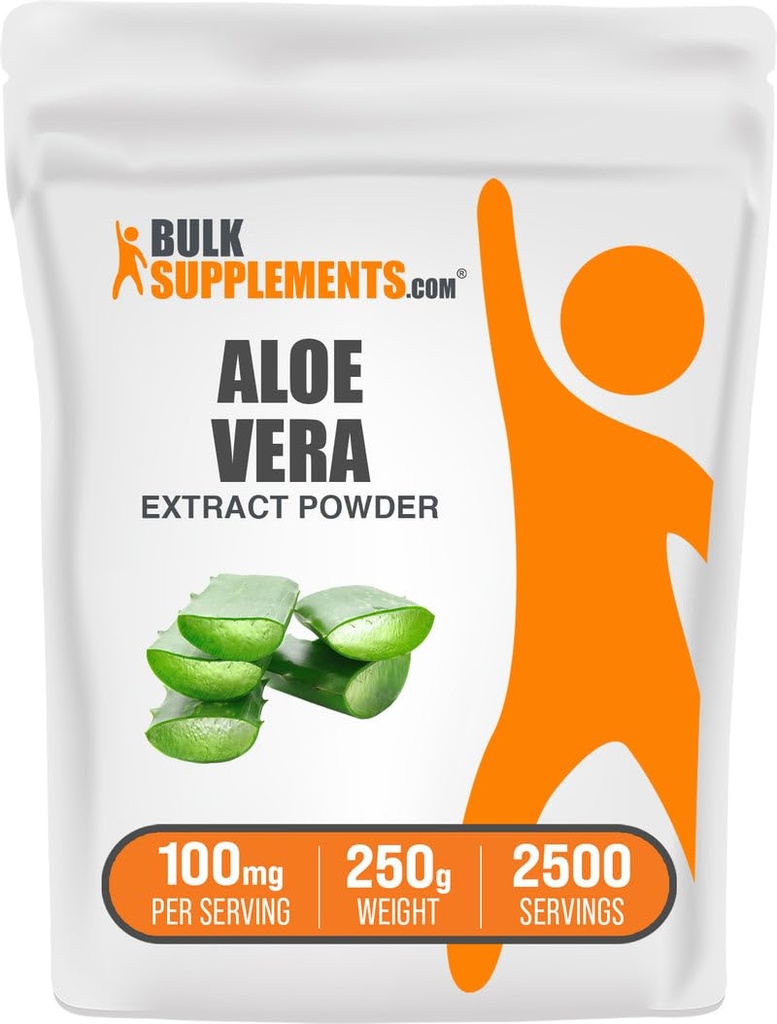BulkSupplements.com 알로에 Vera 추출물 분말 - 알로에 Vera 보충, 초본 보충 - Vegan & 글루텐 무료, 서빙 당 100mg, 250g (8.8 oz) (팩 1)