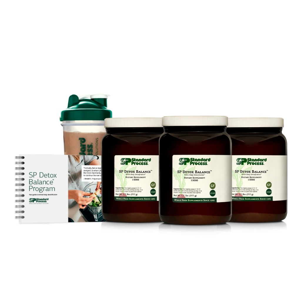 표준 공정 SP Detox 밸런스 키트, 28 일 프로그램 - 완두 단백질, 철, 마그네슘 및 콜린과 Detox Cleanse - Vegan, 비 건조기 및 글루텐 프리 (3 팩)