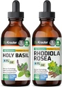 BIO KRAUTER Holy Basil Tincture 4 Fl. Oz. & Rhodiola Rosea Tincture 4 Fl. 오즈.