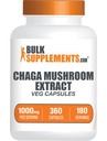 BulkSupplements.com Chaga 버섯 추출물 캡슐 - Chaga 추출물, Chaga 버섯 - Vegan & Gluten 무료, 서빙 당 2 캡슐 (1000mg), 360 카운트 (팩 1)