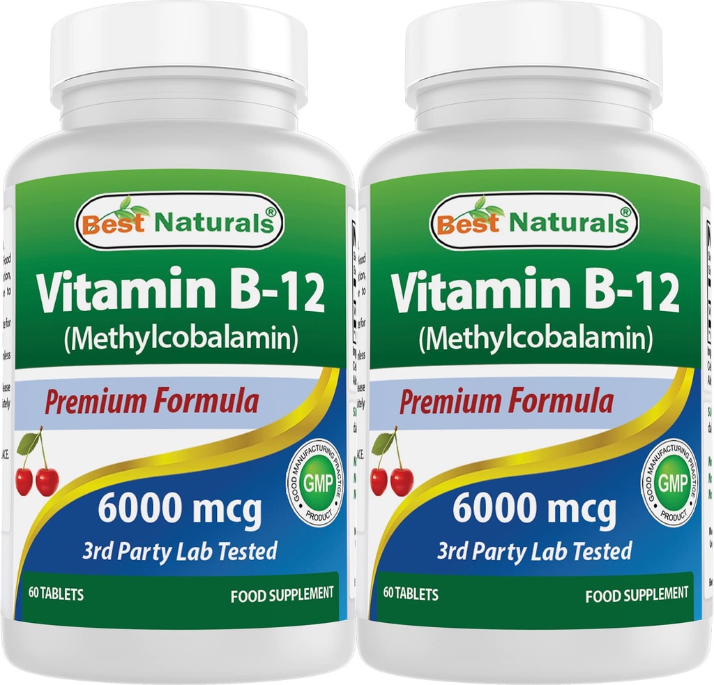 Methylcobalamin (Methyl B12)로 제일 자연적인 비타민 B-12, 6000 mcg 60 이하 언어 정제 (60의 조사 2))