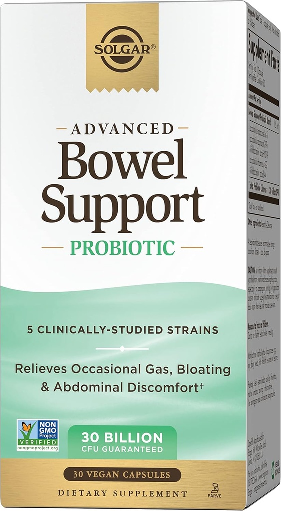 Solgar Bowel 지원 Probiotic의 30 캡슐