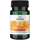 Swanson Vitamin K2 (Menaquinone-7) - 비타민 보충 심혈관과 뼈 건강 - 칼슘을 규제하는 데 도움이되는 일본 Natto에서 만든 - (30 Softgels, 100mcg 각각)