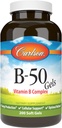 Carlson - B-50 젤, 비타민 B 복합체, 에너지 생산, 세포 지원 & Optimal Wellness, 200 Softgels