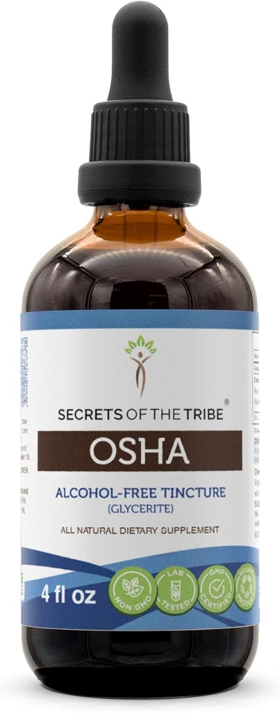Tribe OSHA 알콜 자유로운 액체 추출물의 비밀, 책임있게 농업한 OSHA (Ligusticum porteri)에 의하여 말린 뿌리 4 FL OZ