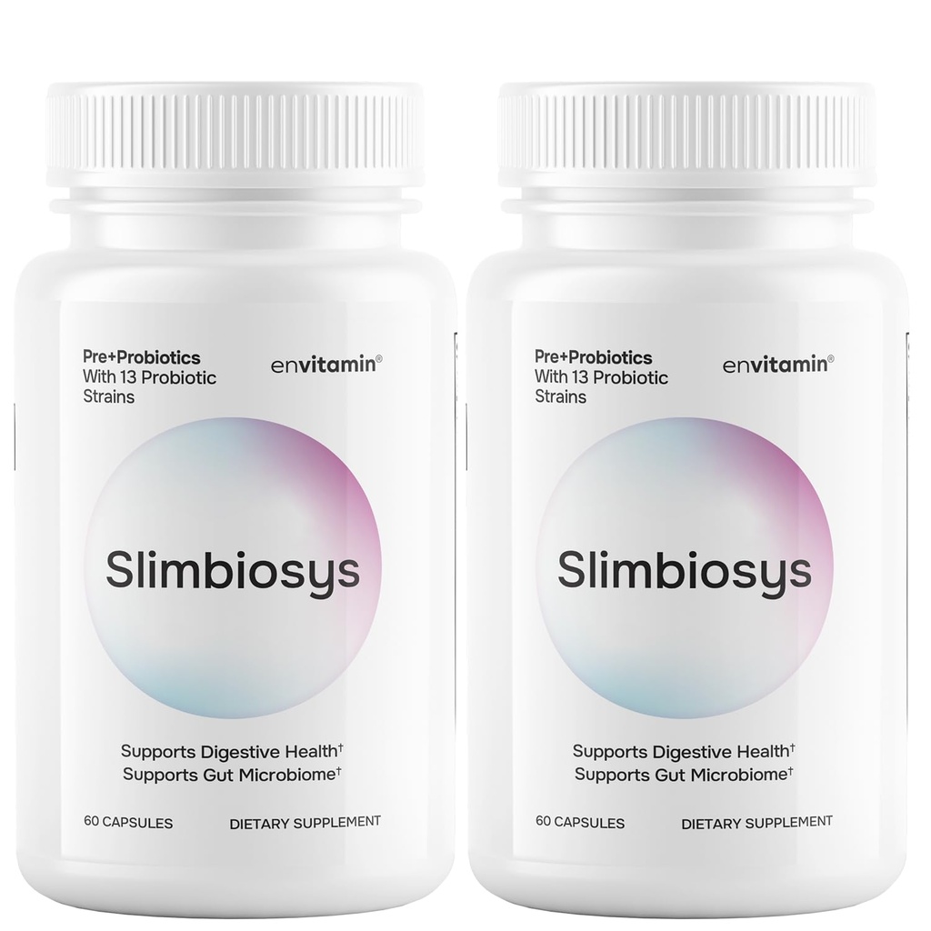 Slimbiosys Ultra Probiotic 캡슐 - 여성 및 남성을위한 사전 & Probiotics - Microbiome (2 팩, Slimbiosys) 지원