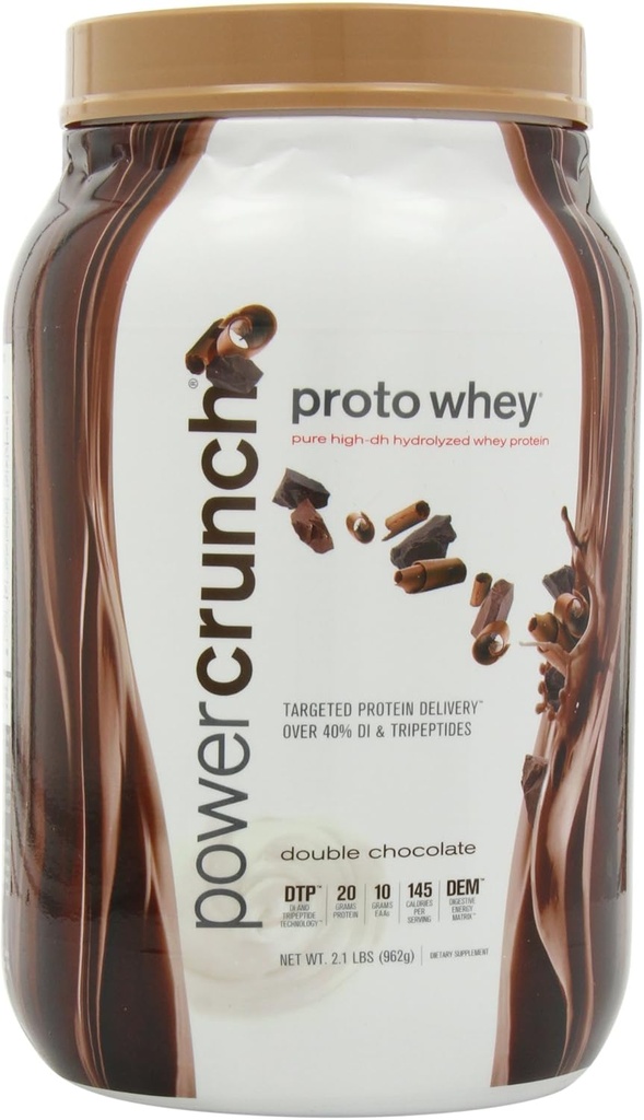힘 Crunch Whey 단백질 분말, 아미노산과 더불어, 맛있은 맛, 두 배 초콜렛, 2.1 LB를 가진 단백질 셰이커