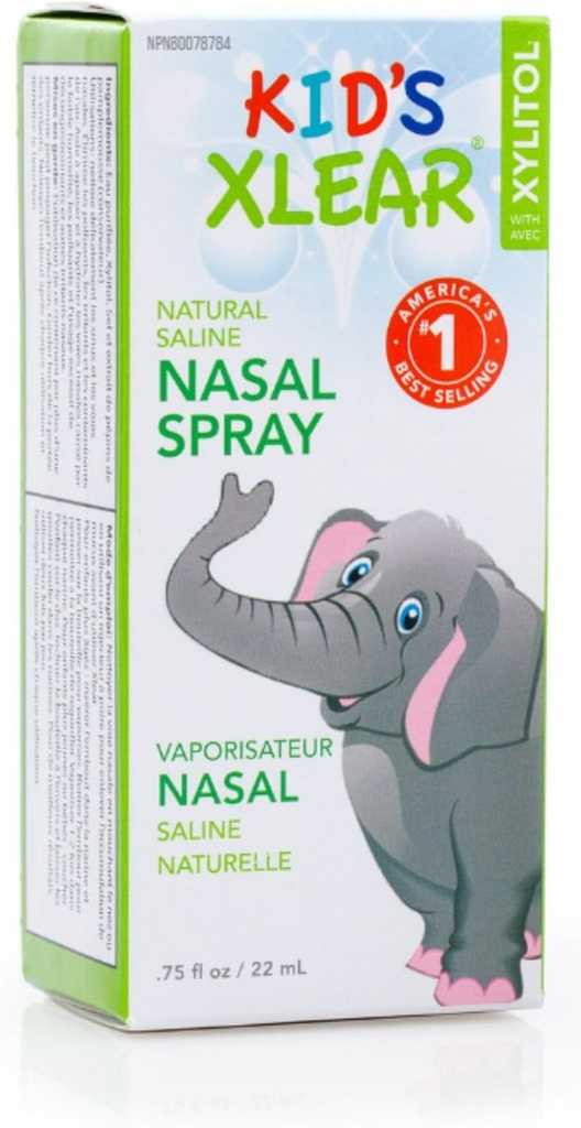 Xlear Natural Xylitol Saline Nasal Spray for Kids - 매일 Decongestant, Nose Moisturizer, 0.75 fl oz (팩 1)