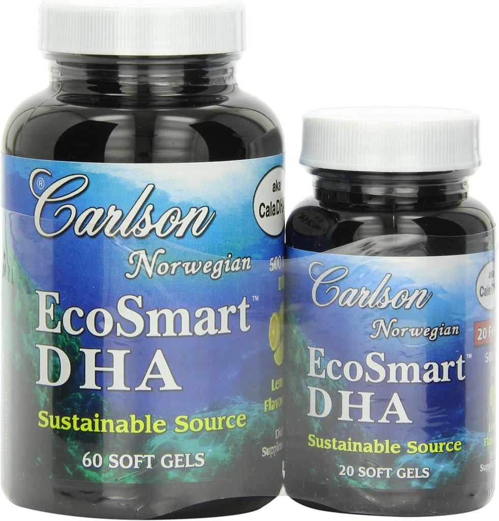 Carlson Labs Ecosmart DHA 500 Mg 무기물 보충교재 Softgels, 80 조사