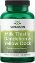 Swanson Milk Thistle, Dandelion & Yellow Dock - Herbal Liver Support Supplement - 전반적인 건강을 유지하는 데 도움이되는 천연 보충 - (120 캡슐) 1 팩