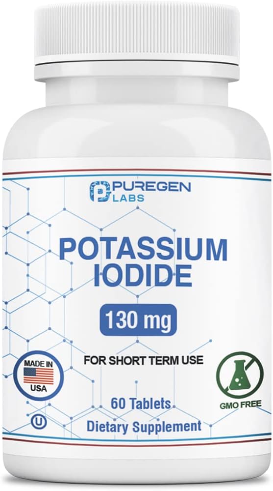 칼륨 Iodide 정제 130 mg Kosher Iodine 정제, Thyroid 지원 - 60 정제