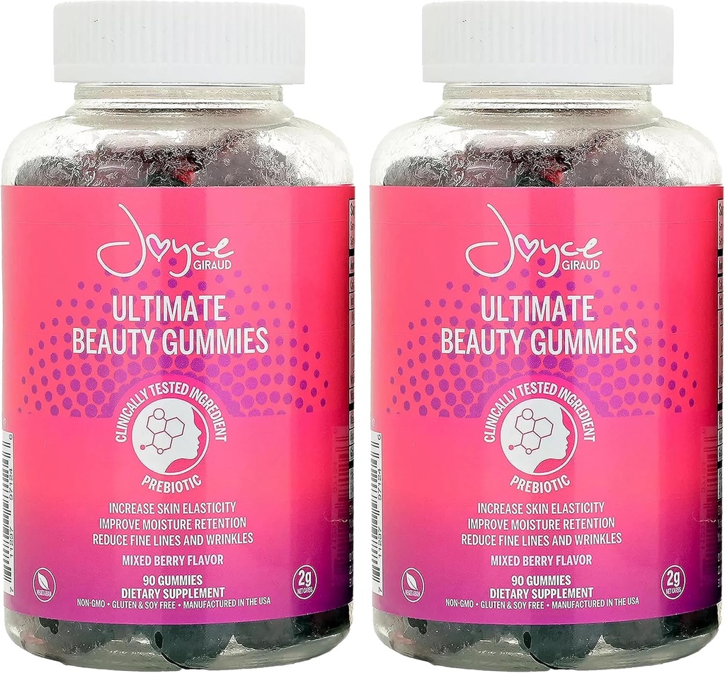 Joyce Giraud 궁극적 인 아름다움 Gummies, 60 일 공급, 지원 피부 Hydration & 건강한 피부 톤, 180 Gummies
