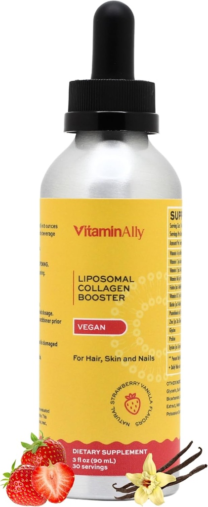 Vegan Liposomal Liquid Collagen Booster Drops | 건강한 모발, 피부, 손톱 지원 | Vegan | Non-GMO | Sugar Free | 글루텐 무료 | 사용 가능