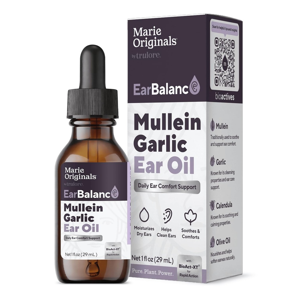 마리 Originals Natural Ear Oil Drops | 감염 예방을위한 Mullein Garlic Oil Ear Drops, 성인, 어린이 및 애완 동물, Soothes Ear Pain & Wax Removal, Earache Remedies (1 팩)