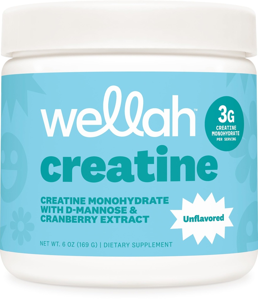 Wellah Creatine for Women (50 서빙, 불확실한) - Dandelion & Cranberry 추출물을 가진 크레아틴 Monohydrate