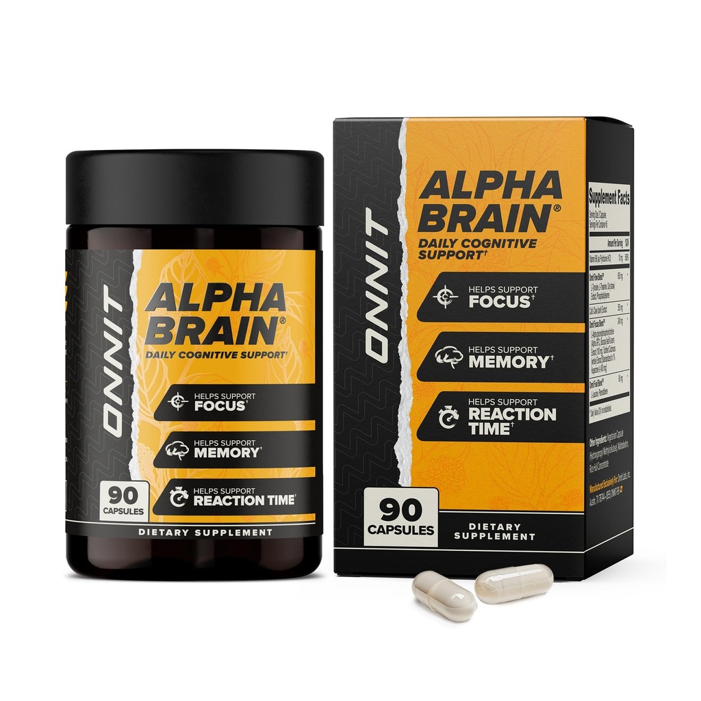 초점, 기억, 정신 명확성, L-Theanine와 비타민 B6, 90 조사를 가진 Cognitive 지원을 위한 ONNIT 알파 두뇌 Nootropic 뇌 보충교재