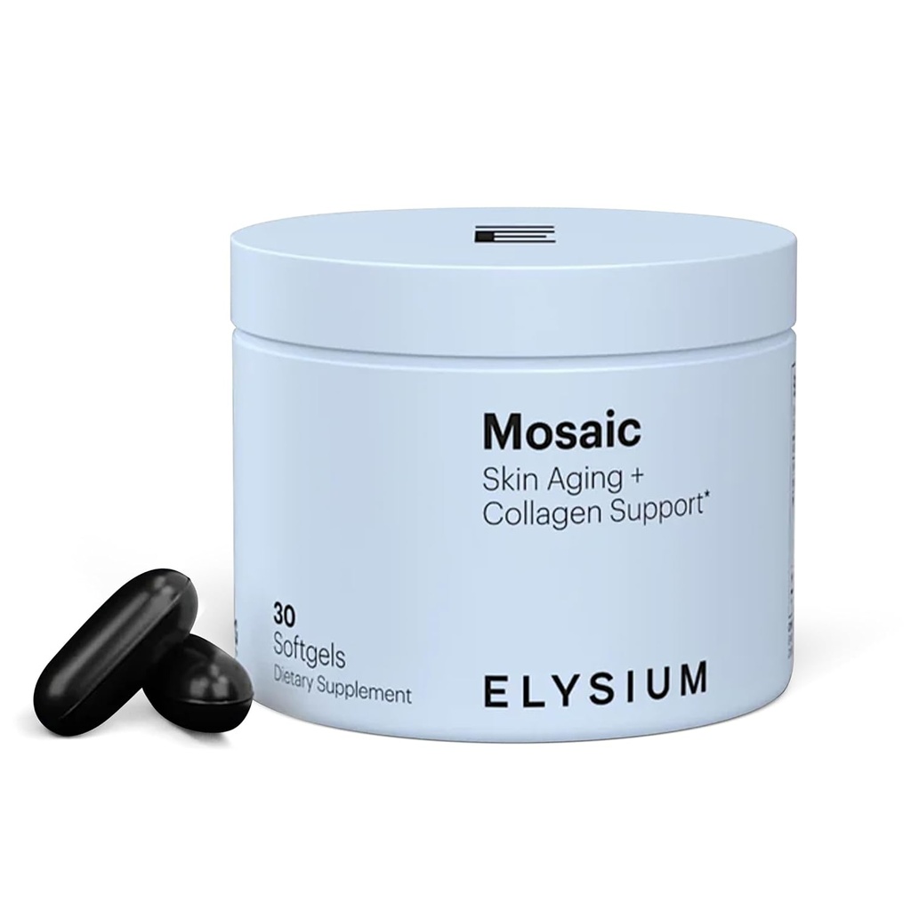 ELYSIUM Mosaic - Hyaluronic 산 보충교재 - 임상적으로 입증 - Fights 정밀한 선 & 피부 노후화 - 교원질 보충교재 - 30 일 공급 (Vegan Softgels)