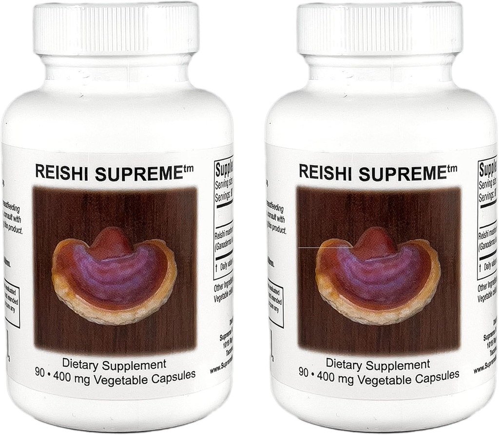 Supreme Nutrition Reishi Supreme, 90 Pure Reishi 버섯 채식 캡슐 | 2 팩