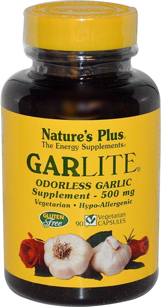 NaturesPlus Garlite 무취 마늘 - 90 캡슐 - 채식, 글루텐 무료 - 90 서빙