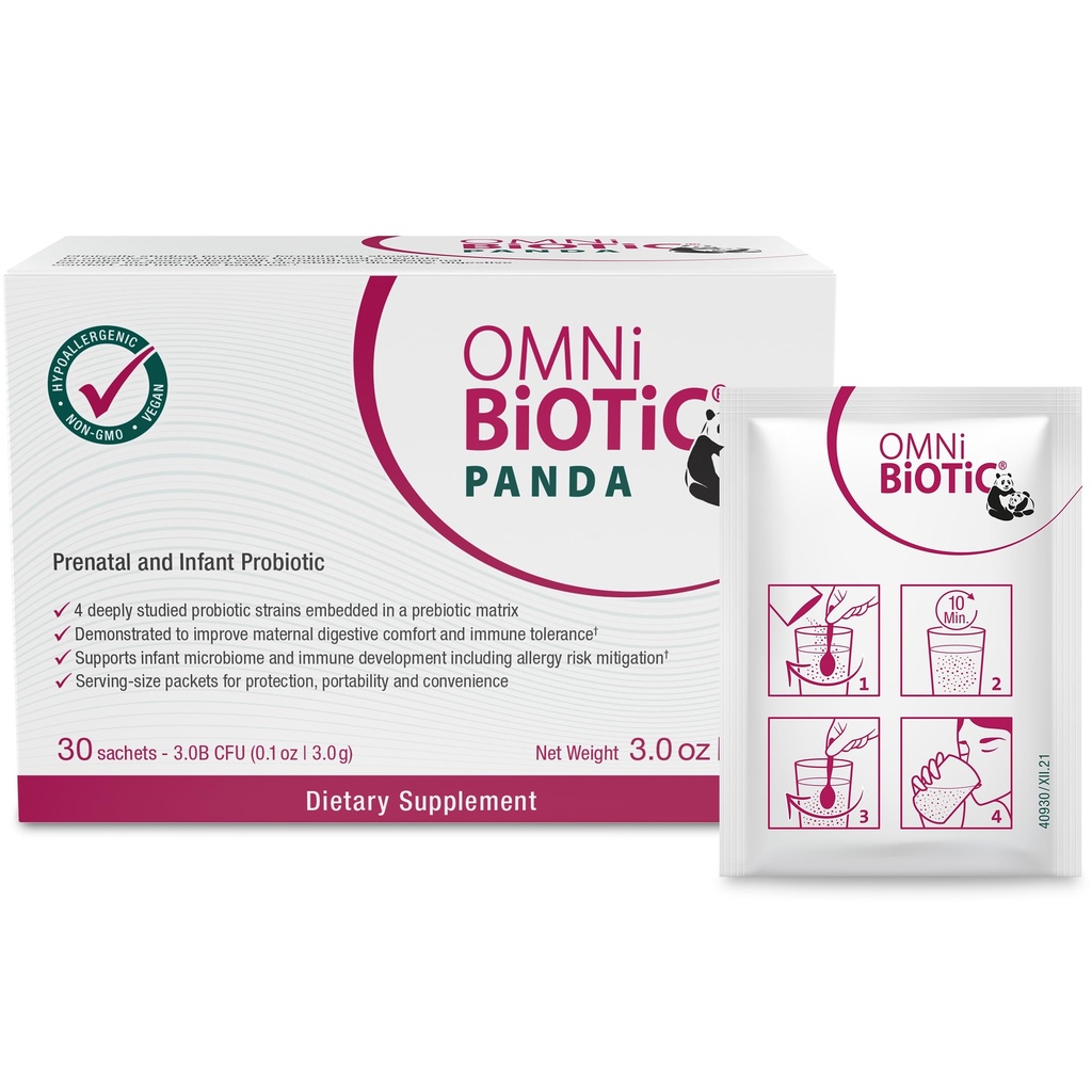 OMNi BiOTiC Panda - 엄마와 아기를위한 Probiotic - Prenatal 및 유아 Probiotic - Gut Health & Immune 시스템 지원 - Vegan 및 Hypoallergenic - Non-GMO (1 팩)