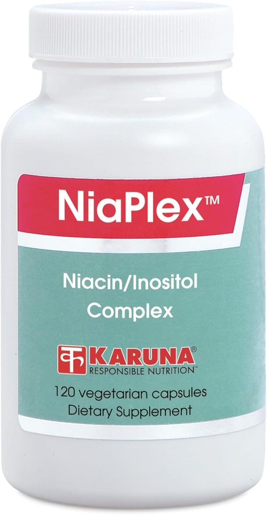 Karuna NiaPlex 120 채식 캡슐 | Niacin 1000mg, Chromium 200mcg | Flush-Free NIACIN
